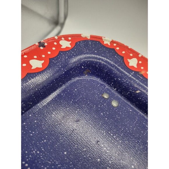 Vintage Denim Blue Jeans Red Bandana Rectangular Folding Metal Tin TV Tray, READ - Picture 6 of 16